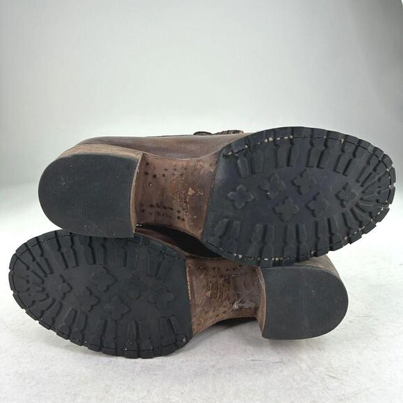 Freebird By Steven Bristol Brown Snakeskin Chunky Bootie US 8 Wester Boho Heel - Picture 7 of 10